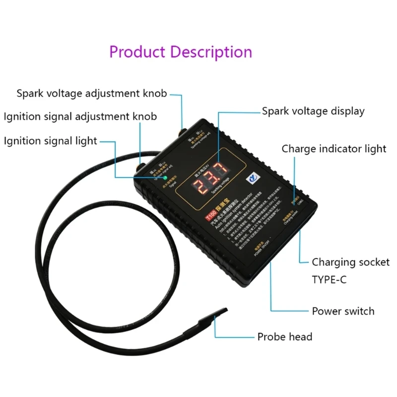 

Vehicle Ignition Analyzers Engine Coils Diagnostic Device Accessory for Auto Repair Car Battery Checking