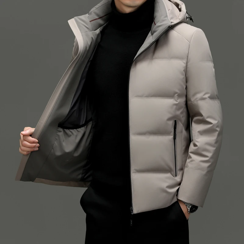 

Man Down Jacket Keep Warm In Duck Down Fashion Trend Coat Plus Velvet Streetwear High Quality Casual All Match Business Top New