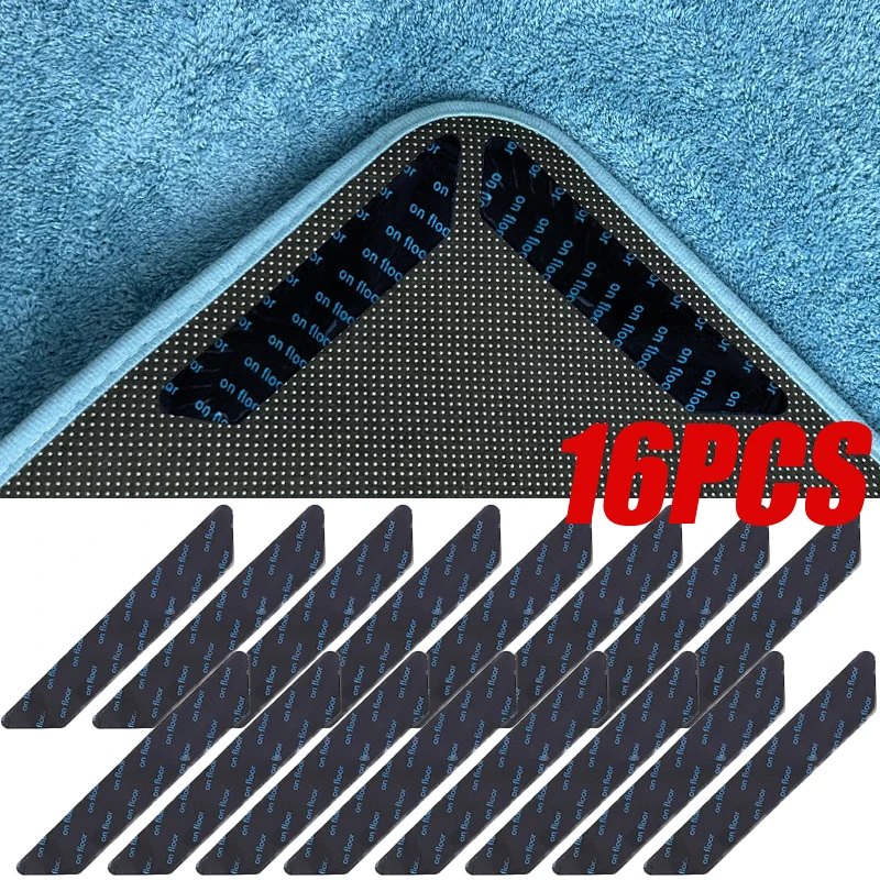 再利用可能な滑り止めコーナーパッド,粘着性滑り止めマット,グリップストッパー,16個,8個