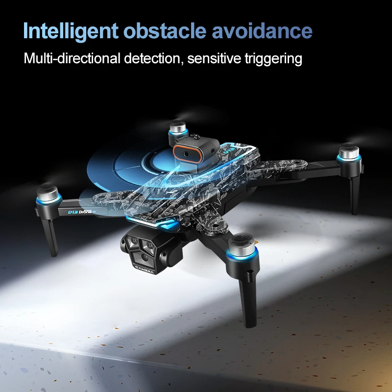 D13 quadcopter drone, equipped with dual cameras, WiFi connection, quad-rotor control, USB charging, 5.6-inch screen.