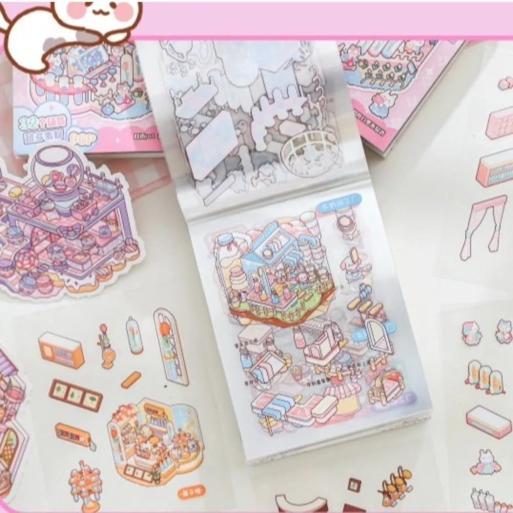 

Immersive Mini Landscape Stickers 3D Decompression DIY Sticker Book Scrapbooking Collage Miniature Scene 3D Scene Stickers