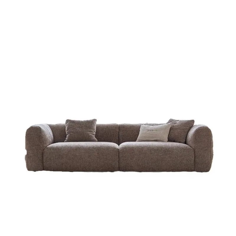 

French big white sofa retro brown cream wind villa large flat floor large and small apartment living
