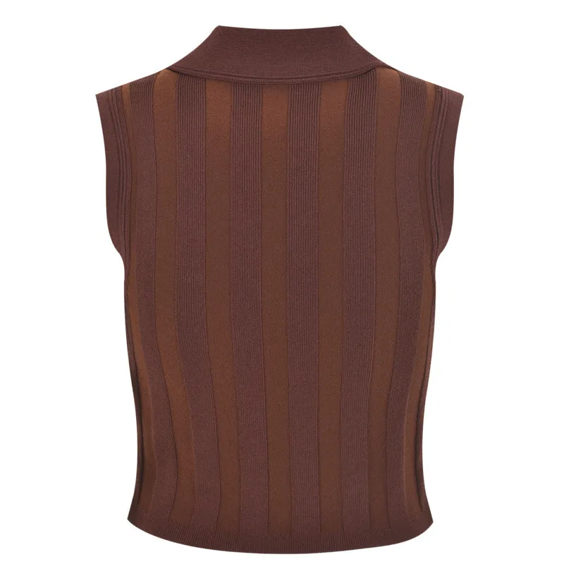 CHUJIE Damen-Set mit Blazerweste und Strickrock im französischen Herbst 2025, schmal geschnitten, zweireihig, kühlendes Outfit