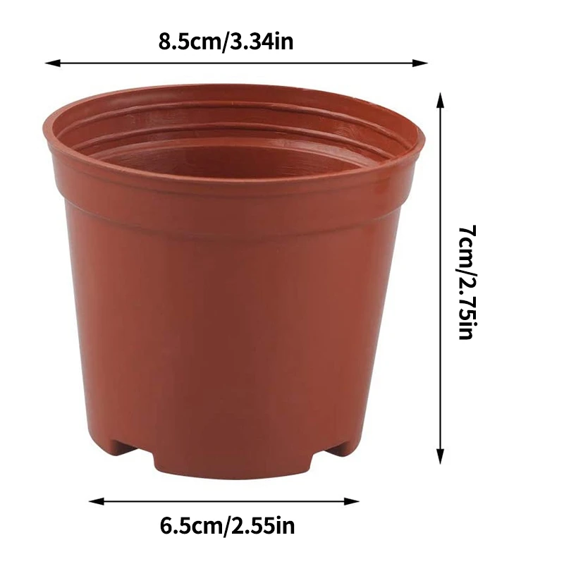 New 100Pcs 8.5CM Round Plastic Plant Pots Small Flower Pots For Plant Nursery Small Potted Plants