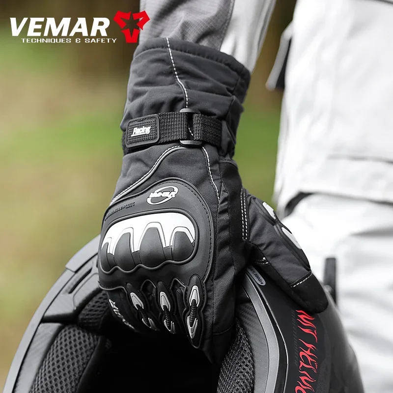 Vemar Neue Motorrad Winter Warme Dicke Handschuhe Outdoor Sport Ski Guantes Fahrrad Roller Reiten Motorradfahrer 100% Wasserdichte Handschuhe