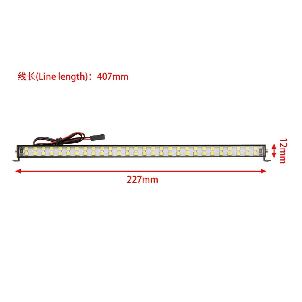 227mm 56 LED Superbright Roof Light LED Light Bar for 1/6 RC Crawler Car Axial SCX6 Jeep JLU Wrangler Upgrade Parts