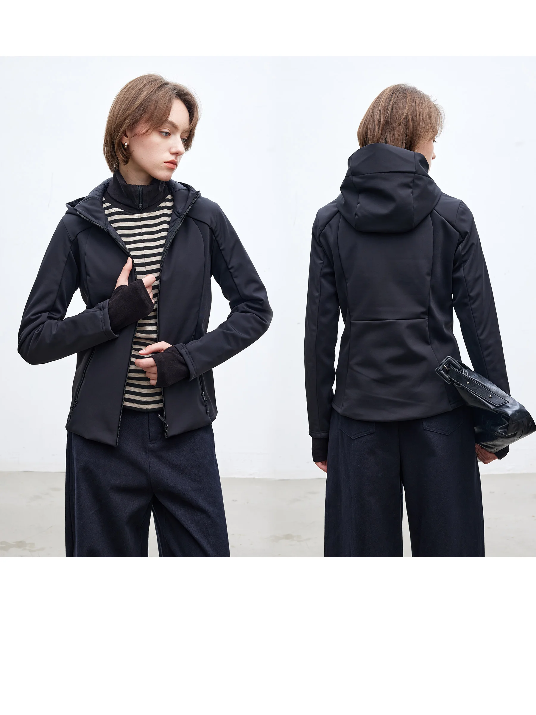 

DotDrobe женский пуховый Jaet 95, белый ду пух, мягкая футболка ell, ткань, облегающий крой, повседневный, с застежкой-молнией, длинный све