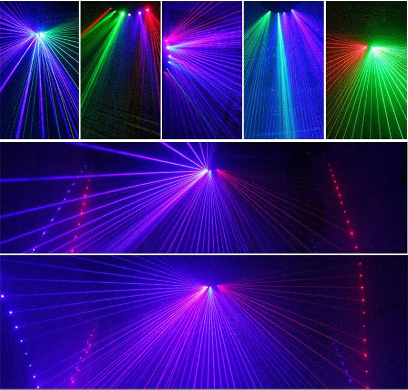 6 Lens Scanning Laser Light DMX RGB Full Color Laser Light Home Party DJ KTV Nightclub Projector Great Effects Stage Lighting