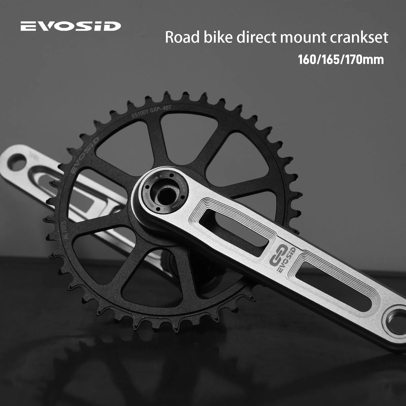 

EVOSID Полый шатун для шоссейного велосипеда Высокопрочный легкий дизайн Диск с 3 гвоздями и прямым креплением