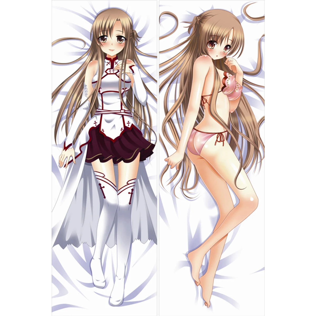 يوكي Asuna أنيمي فتاة Waifu Dakimakura حالة ساو الكبار أوتاكو طويل الحياة حجم وسادة حالة العناق.. غطاء