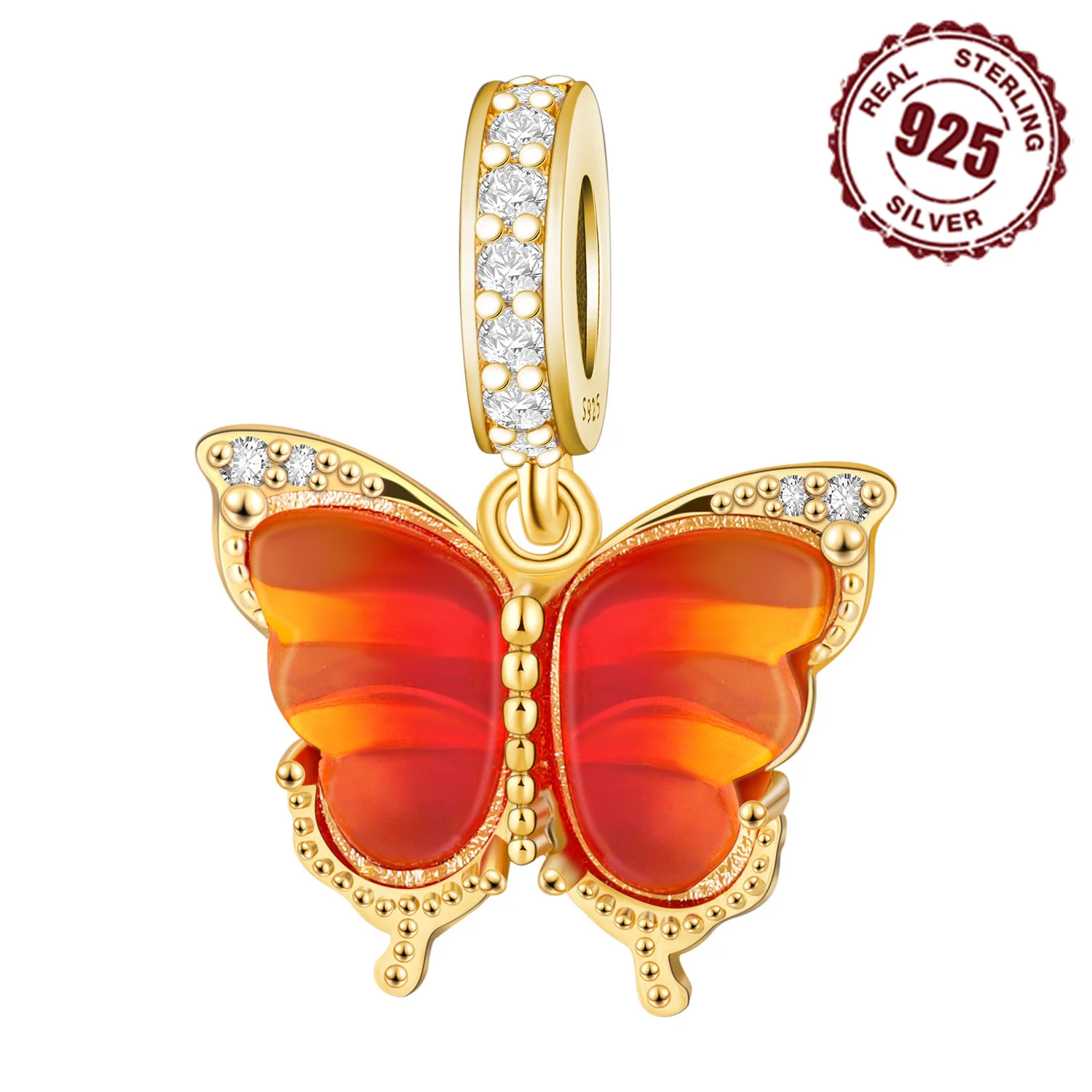 925 فضة التدرج فراشة المعلقات سوار سحر صالح الإسورة للنساء مجوهرات حزب الخرز الهدايا DIY التبعي