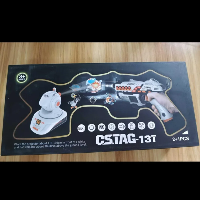 CSTAG 프로젝터 슈팅 게임 총 세트 새로운 어린이 선물 소년을위한 과학 및 상상력 장난감 레이저 태그 적외선 권총 총 게임 완구