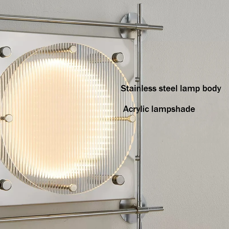 Bauhaus Stainless Steel Cube wall lamp bedroom bedside light industrial style Art Sunset Glow Decor Living Room Dining Sconces