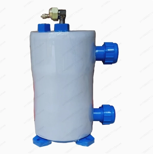 MHTA-1.5 Screw Titanium Tube Pvc Shell Heat Exchanger for Swimming Pool Heat Pump, Aquarium Chiller Evaporator Refrigeration