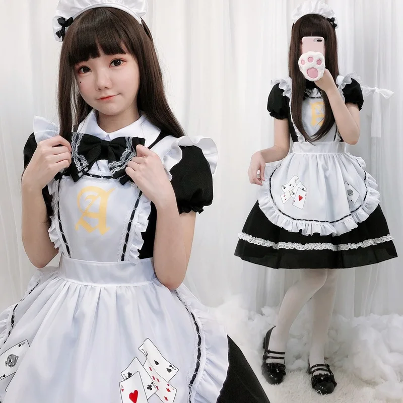 

Oktoberfest Maid Cosplay Sweet Lolita Dress Sevika Uniform Poker Traditional Festival 4piece Cute Apron Cafe Livery Clothing