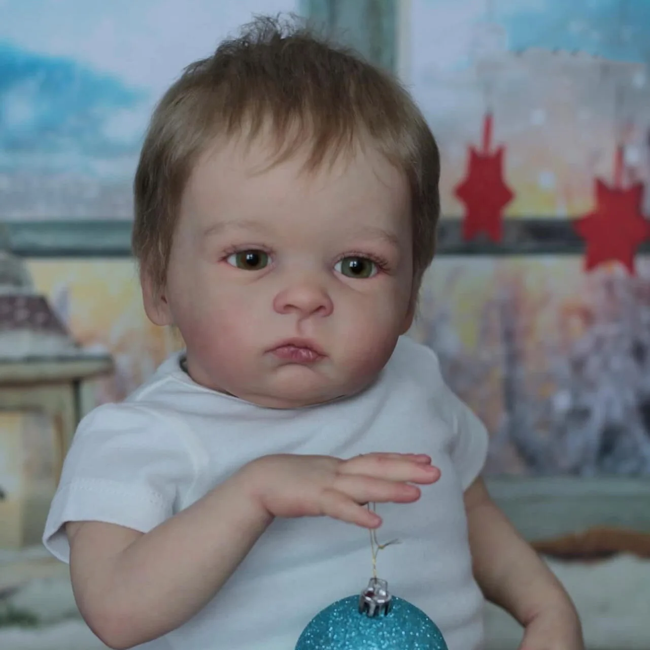 

18-дюймовая мягкая кукла реборн Oskar Awake Baby с 3D видимыми венами, уже окрашенная, готовая кукла для ребенка, подарок Bonecas