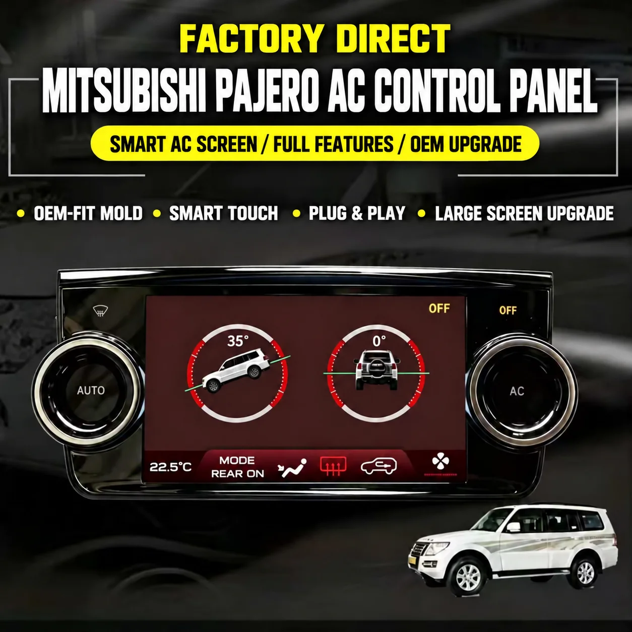 Digital LCD Touch Screen Air Condition Panel Auto Climate Controller Voice Control for Mitsubishi Pajero Stereo Climate Board