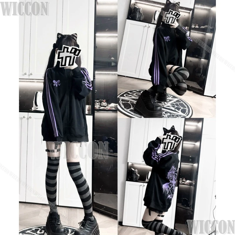 

Black Coat Cosplay Costume Gothic Uniform Dark subculture Jirai Kei Girls Woman Long Sleeve Top Clothes Halloween Party Roleplay