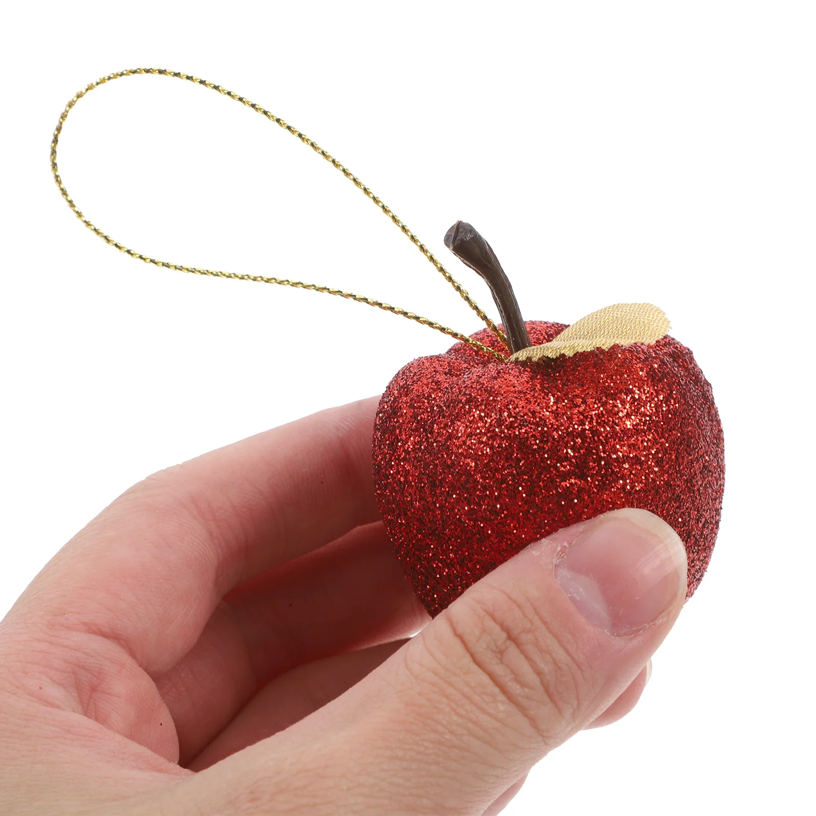 20Pcs Christmas Tree Red Apple Hanging Ornaments Xmas Tree glitter Apple pendant multiuse Holiday Wedding Christmas Party Decor