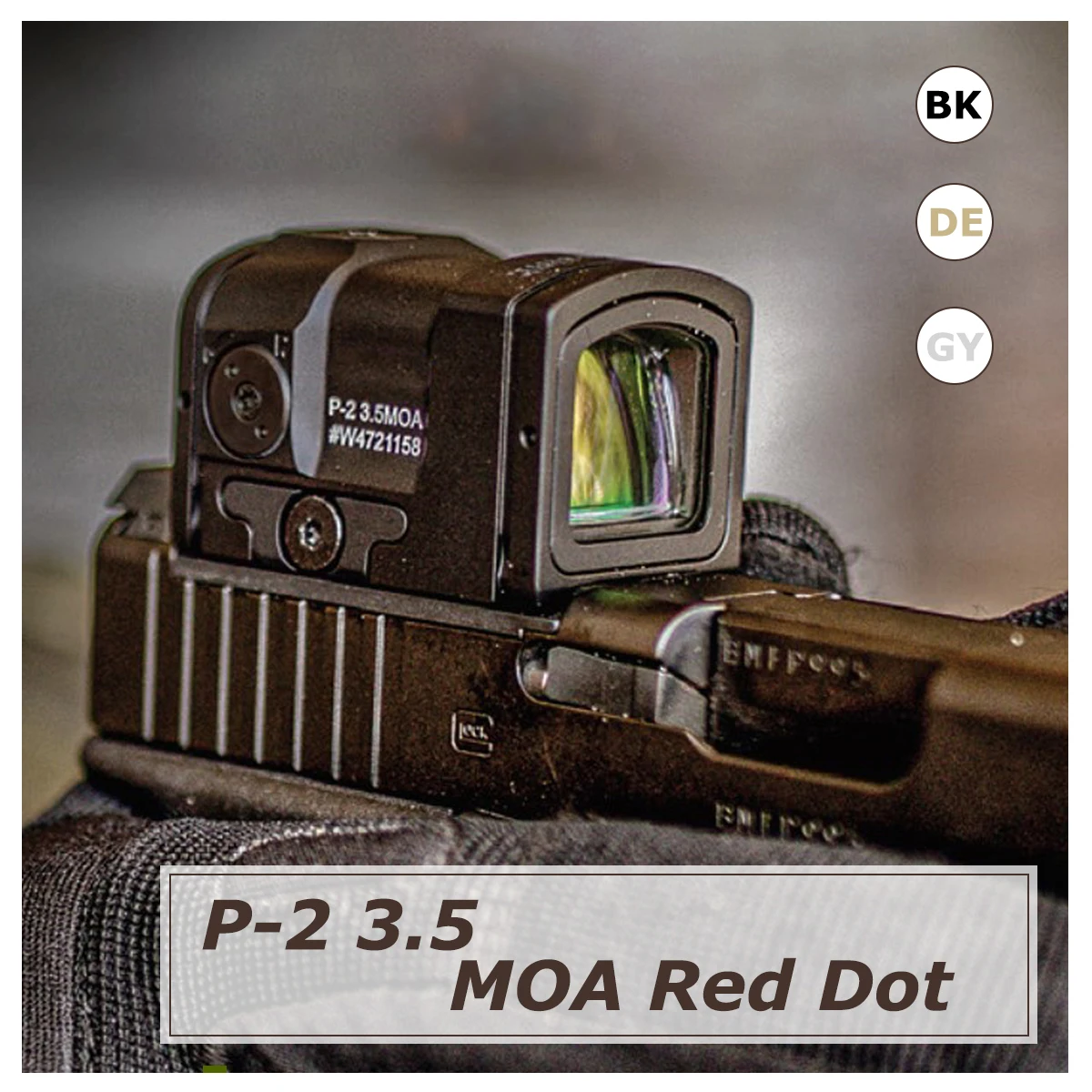 

P-2 3.5 MOA Red Dot Reflex Sight for Hunting Pistol Rifle Scope w/GLOCK Gen4/Gen5 MOS Plate&Lower 1/3 Co-witness Picatinny Mount