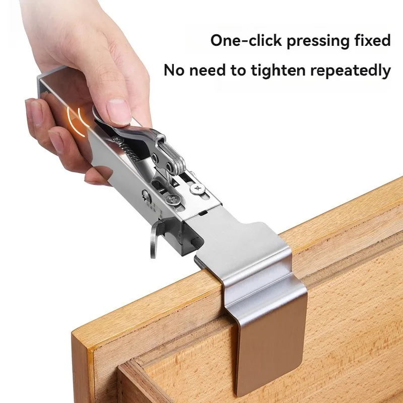 Press Type Quick Drawer Clamp Hand Tool Stainless Steel Adjust Telescopic Woodworking Installation Panel Auxiliary Fixing Clip