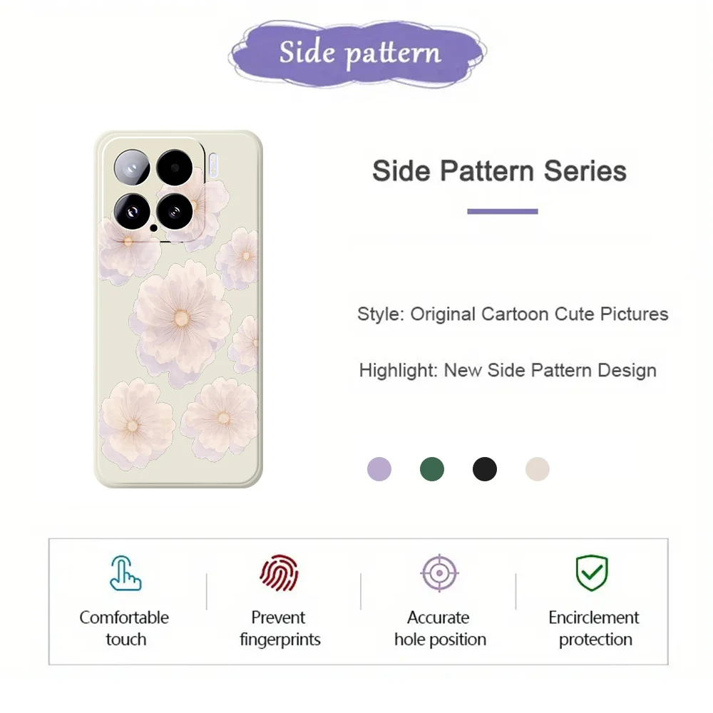 Light Pink Floral Phone Case For Xiaomi Mi 15 Ultra Mi 14T 13T 12T 11T Pro Cover For Xiaomi Mi 13T Pro Mi 11T Pro Silicone Cases