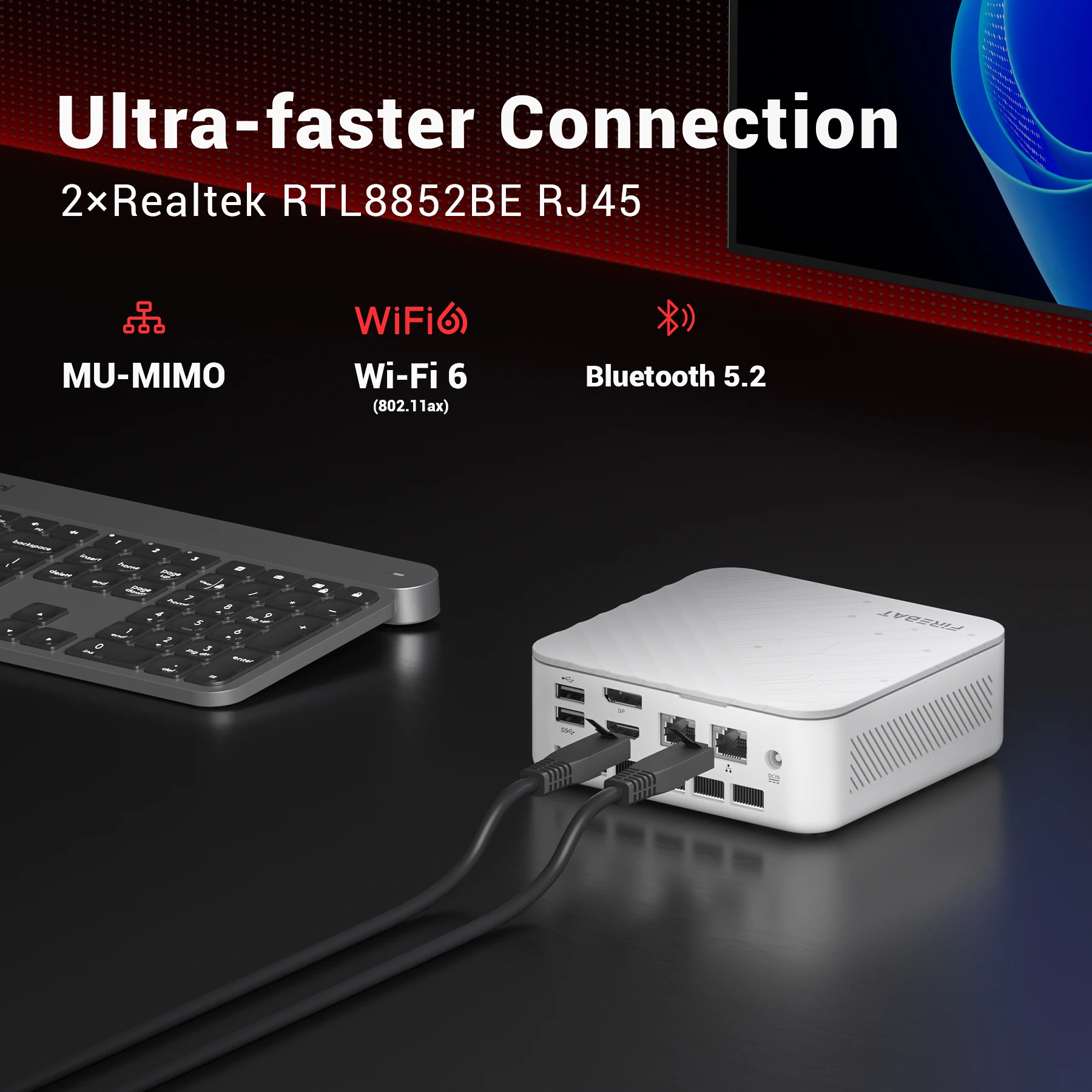 Мини-ПК Firebat A5P Ryzen7 8745HS 8C/16T 4,9 ГГц, Radeon 780M, 16 ГБ DDR5 5600 МГц, 512 ГБ PCIe SSD, WiFi6, BT5.2 Gaming
