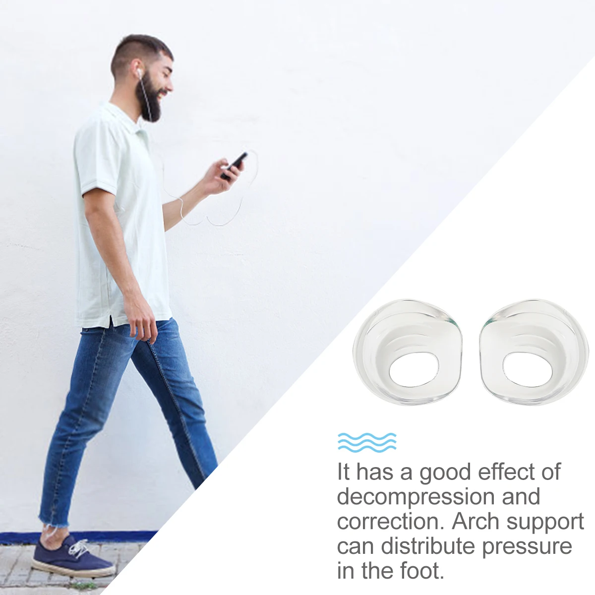 

2 Pairs Pads Transparent Universal Arch Support Size Correct Legs Arch Women Insoles Support Insoles Pain Relief