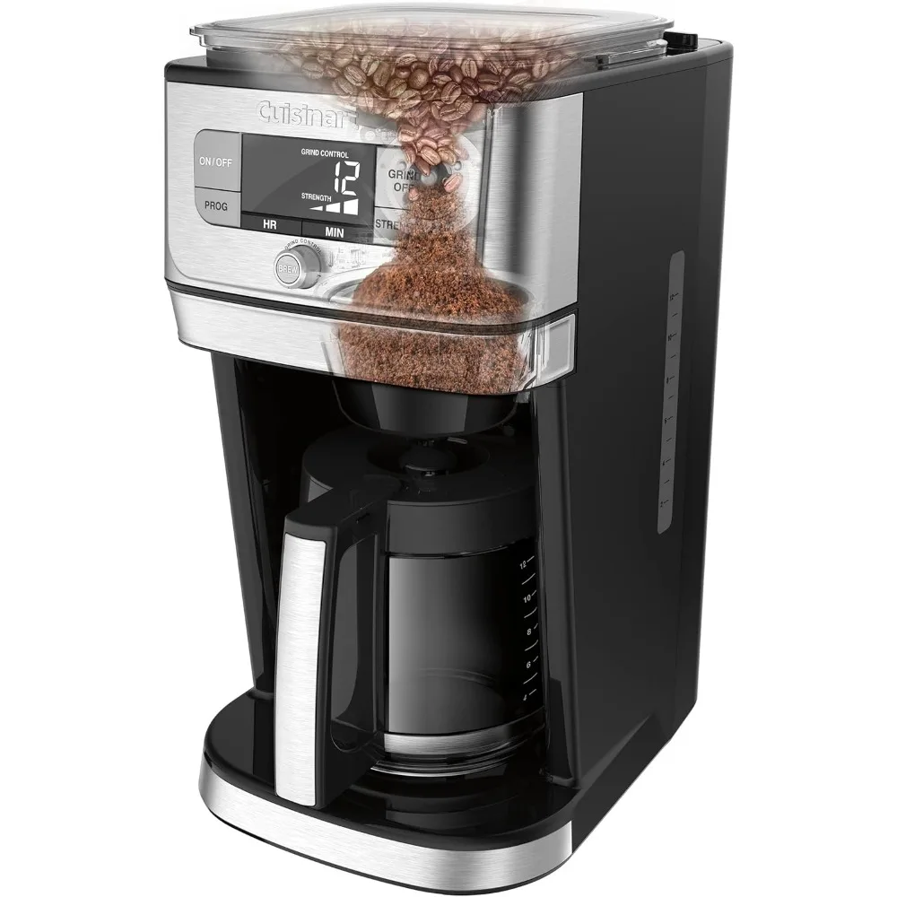 DGB-800 Fully Automatic Burr Grind & Brew, 12-Cup Glass, Silver