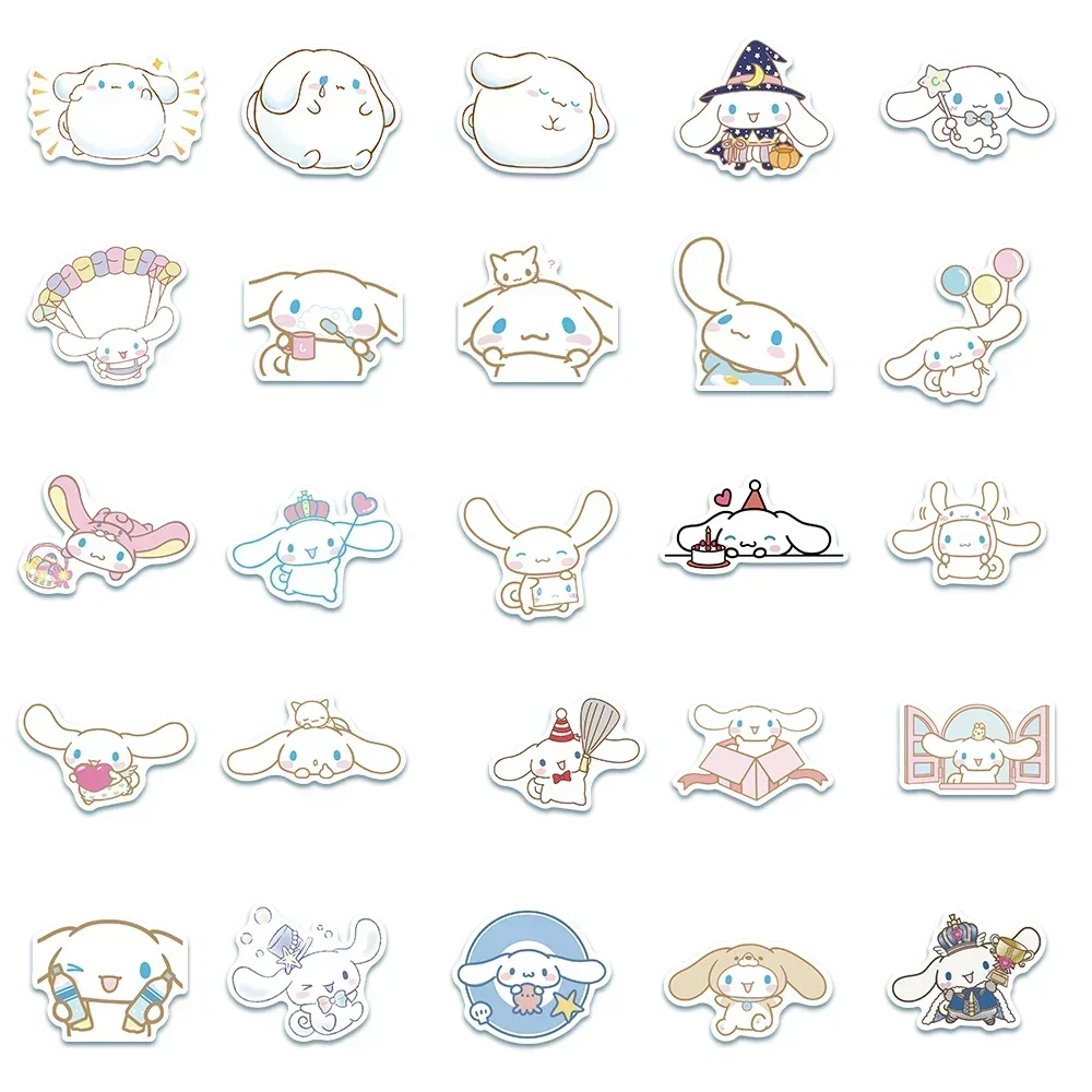 Kawaii Cinnamoroll Stickers Pack Cartoon Phone Case Waterproof Anime Stickers Cute Laptop Skin Kawaii Sanrio Stickers