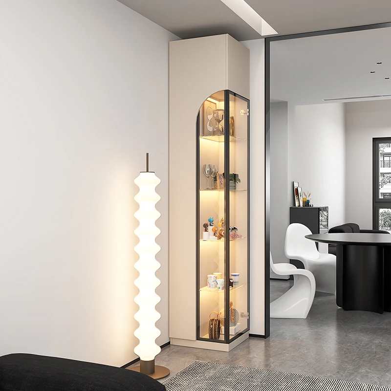 Light luxury corner cabinet glass wine display small apartment against the wall triangle corner side cab