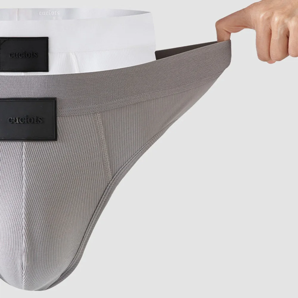 Men's Fashion Middle Rise Triangle Panties Underpants Cotton Blend Sweat-absorbing U Convex Pouch Underwear Shorts