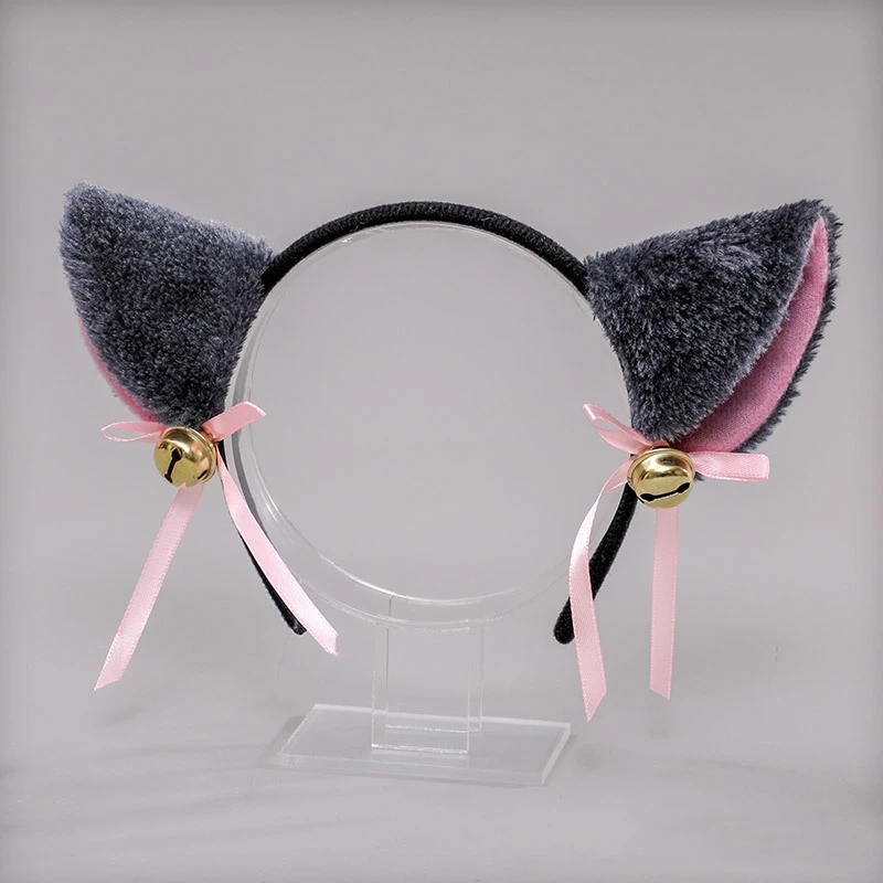 Beautiful Masquerade Cat Ears Headband Cute Fur Ears Shape Bell Headwear Anime Party Costume Hairbands Hair Accessories