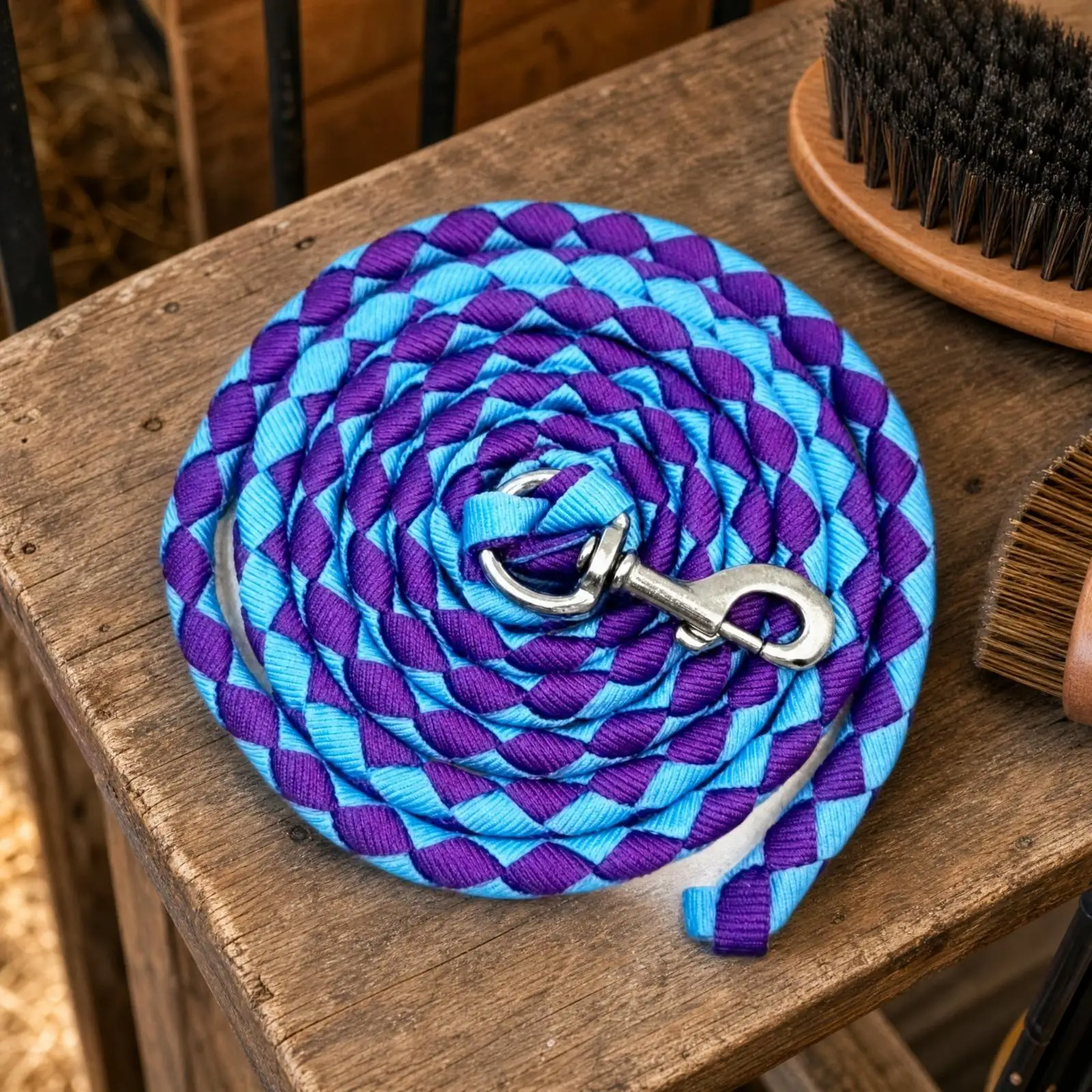 Braided Nylon Horse Lunge Line Rope Snag-Resistant-Resistant Horse Lunge Line Rope with Swivel Trigger Clip Flexible for
