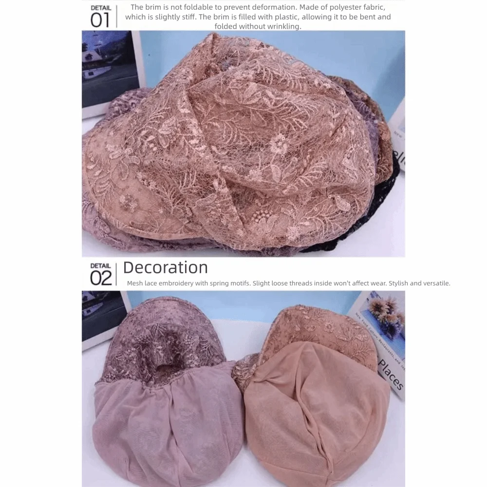 꽃무늬 비니 모자 통기성 헤드스카프 여성용 야구 모자 자수 캐주얼 터번 비니 모자 여성 소녀용