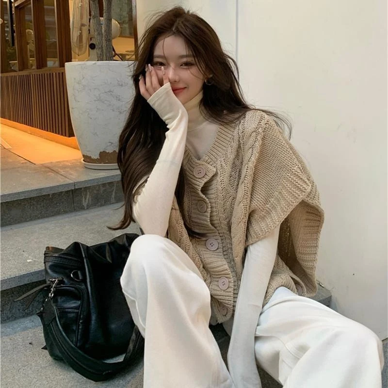 

Вязаные жилеты для женщин, кардиган без рукавов, новинка дешевой одежды, жилет, верхняя одежда, модные топы 2025 года, роскошные однотонные женские свитера