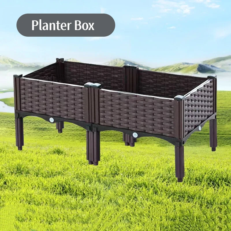 Oversized Thicken Plastic Balcony Veggie Planter Trough For Home Garden Decoration Plants Plant Pot Indoor Outdoor Planting Box