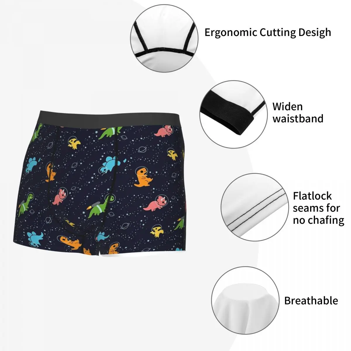 Dinosaur Dinosaurs In Space Underpants Breathbale Panties Male Underwear Comfortable Shorts Boxer Briefs