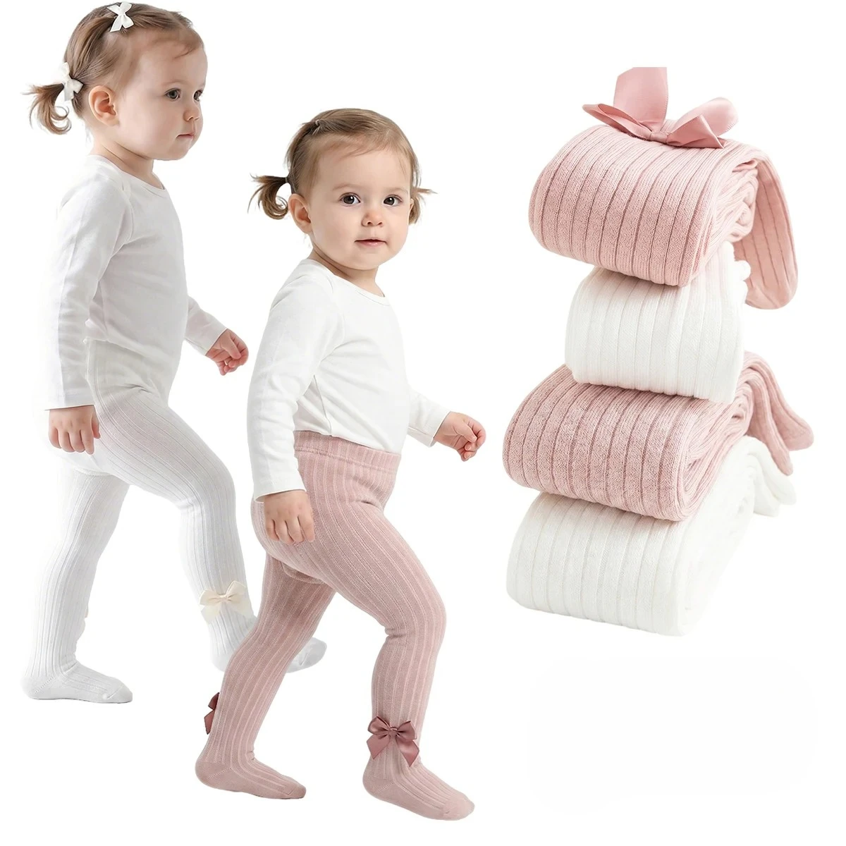 Children's Leggings Baby Girl's Toddler Newborn Kids' Tights – Medium Thickness, Soft and Stretchy for All-Season Comfort