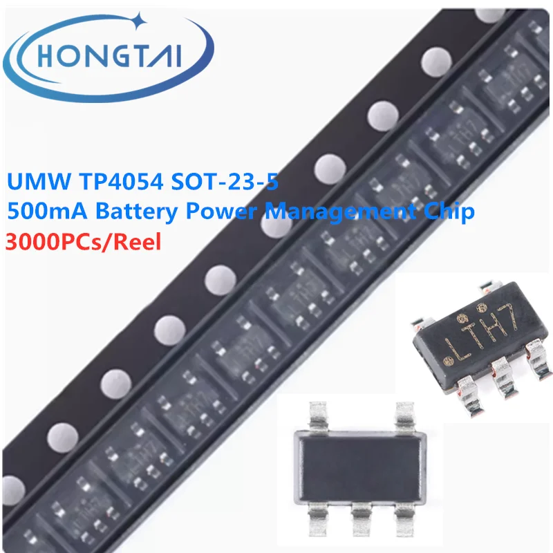 3000PCs/Reel Free Shipping UMW TP4054 SOT-23-5 500mA Battery Power Management Chip Original New