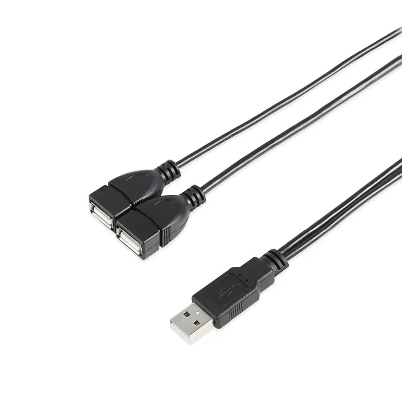 Línea de extensión USB 2,0 2 en 1, Cable de datos USB macho a 2 hembra, adaptador de carga, divisor para tarjeta de red de disco duro