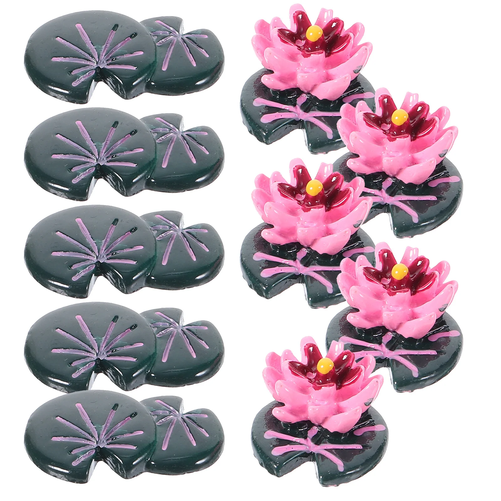 1Set Mini Lotus Leaf Shape Resin Garden Decoration Micro Landscape Ornament Mini Accessories for Desk Decor