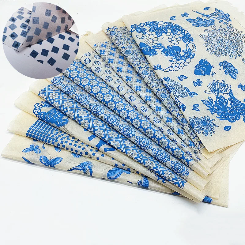 1PC New Pottery Transfer Paper Underglaze Flower Paper DIY Ceramic Coloring Jingdezhen Blue and White Porcelain Plain Decal
