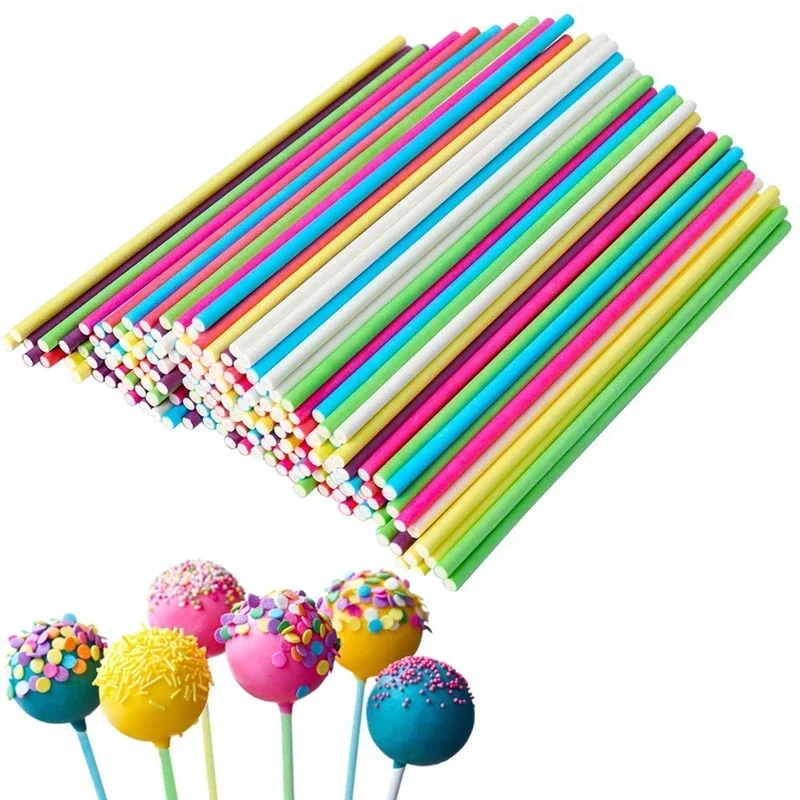 100pcs Paper Lollipop Sucker Sticks for Cake Pops Candy Popcake Stick 6-Inch by 5/32-Inch 150*3.5mm