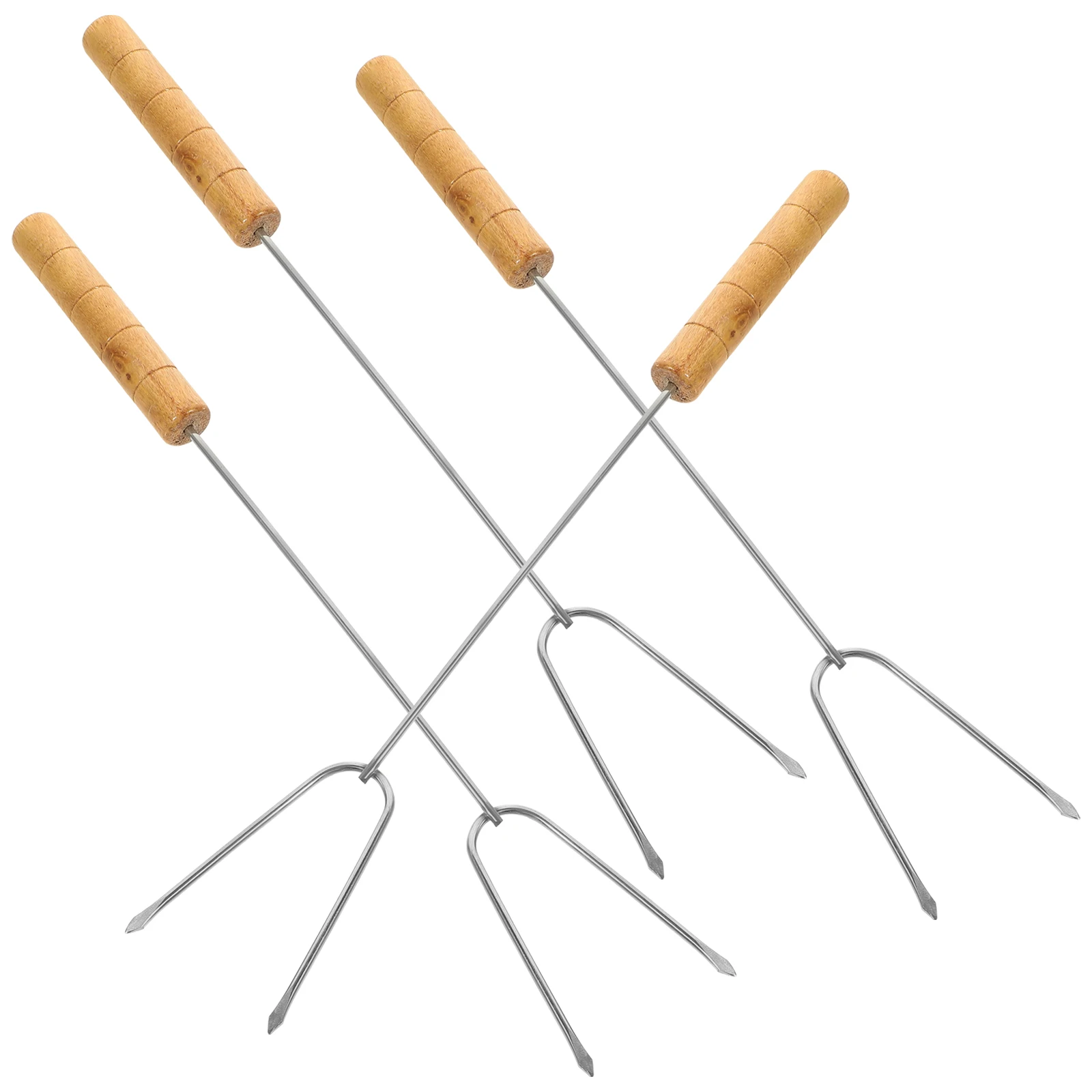 

4 Pcs Stainless Steel BBQ Skewers Grilling Kabob Forks for Camping Party Outdoor Cooking Meat Skewer Tools Lasting