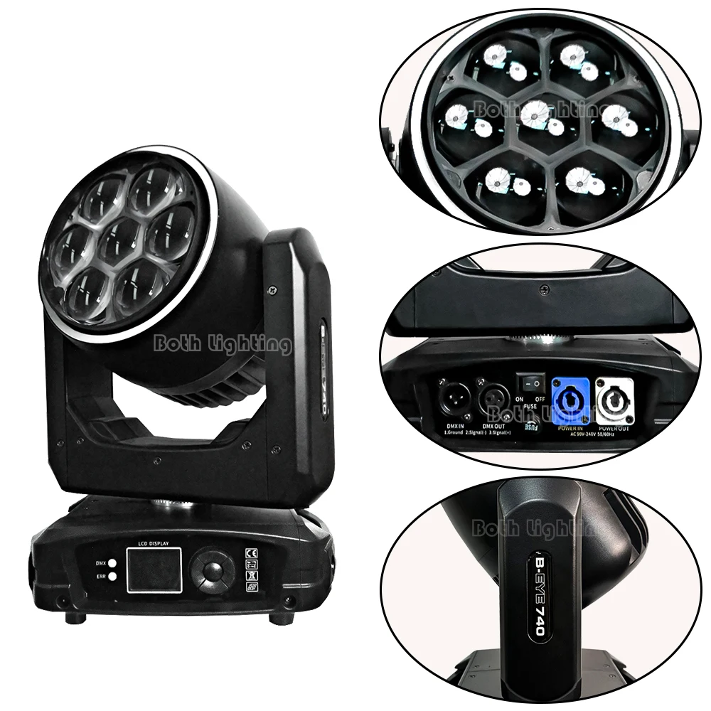 Entrambe le luci teste mobili Sharpy Light Arcobaleno Effetti Splash Pro 7x40w Bee Eyes RGBW LED per matrimoni DJ Party Stage Club