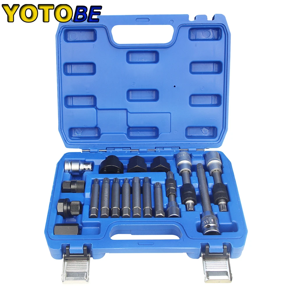 18pcs Professional Alternator Repair Tool of Alternator Freewheel Pulley Puller