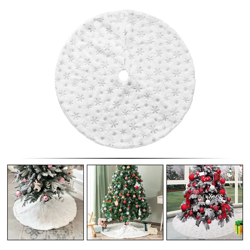 

1pc Christmas Skirt Xmas Apron Decor Holiday Party Supplies Festival Decoration Home Xmas Tree Mat Tree Bottom Decoration