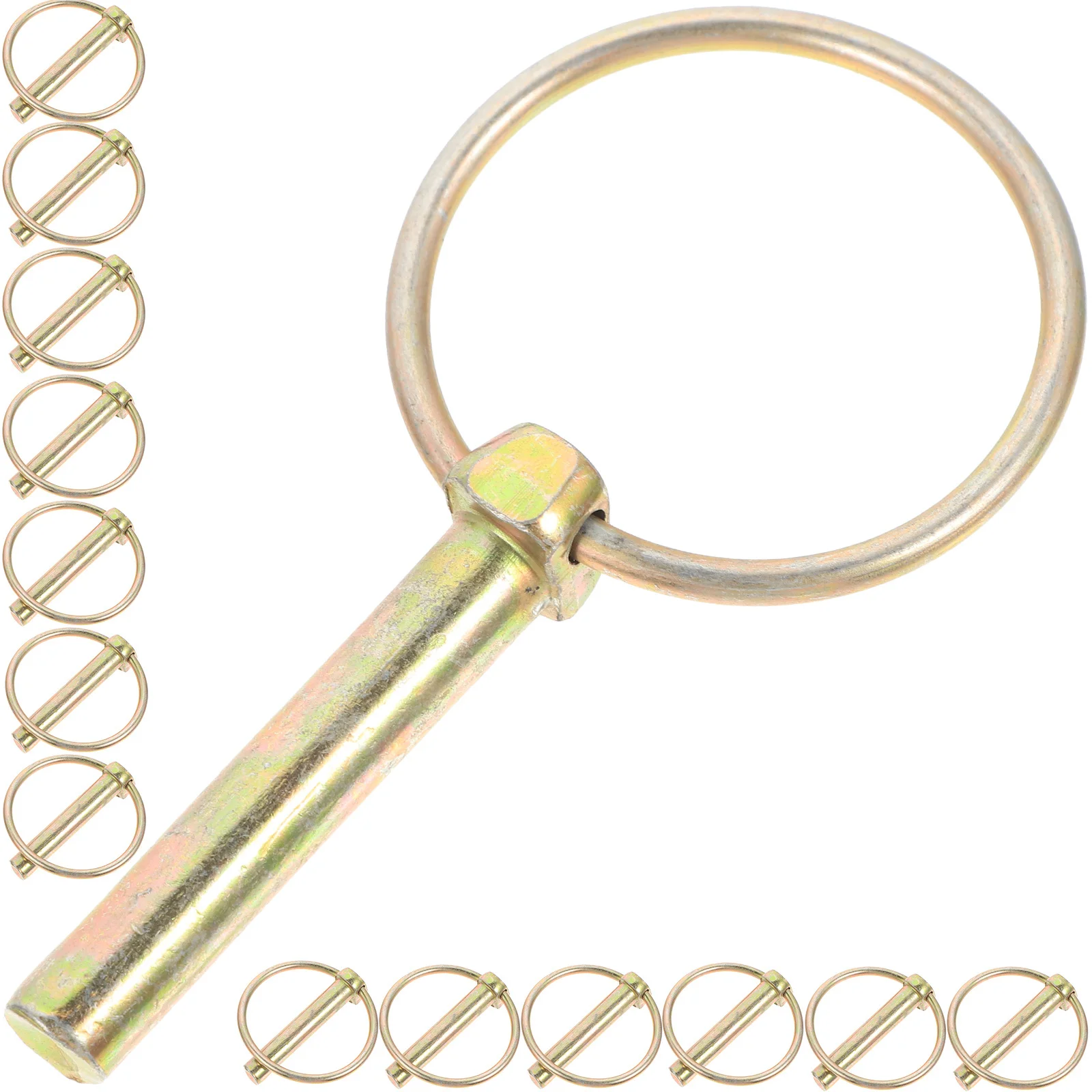 

16Pcs Heavy Duty Pin Rings Durable Iron Spring Loaded Farm Trailer Tractor Mower Hitch Fastener Assortment Kit