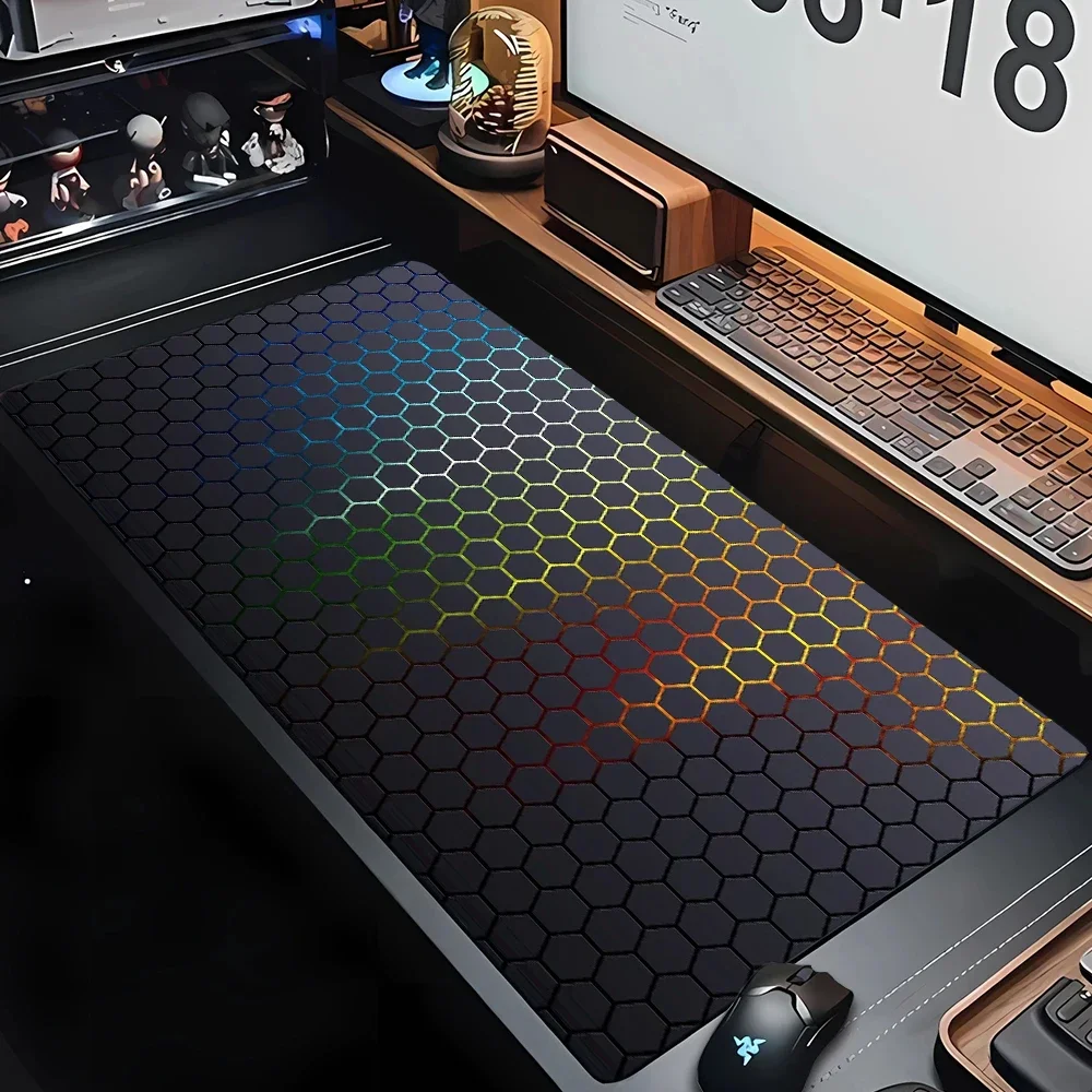 Altıgen Sanat Mouse Pad Yeni Büyük Bilgisayar Ofis Masa Paspasları XXL 90x40 Kauçuk kaymaz Oyun Klavyesi Mousepads Uzun Masa Pedleri